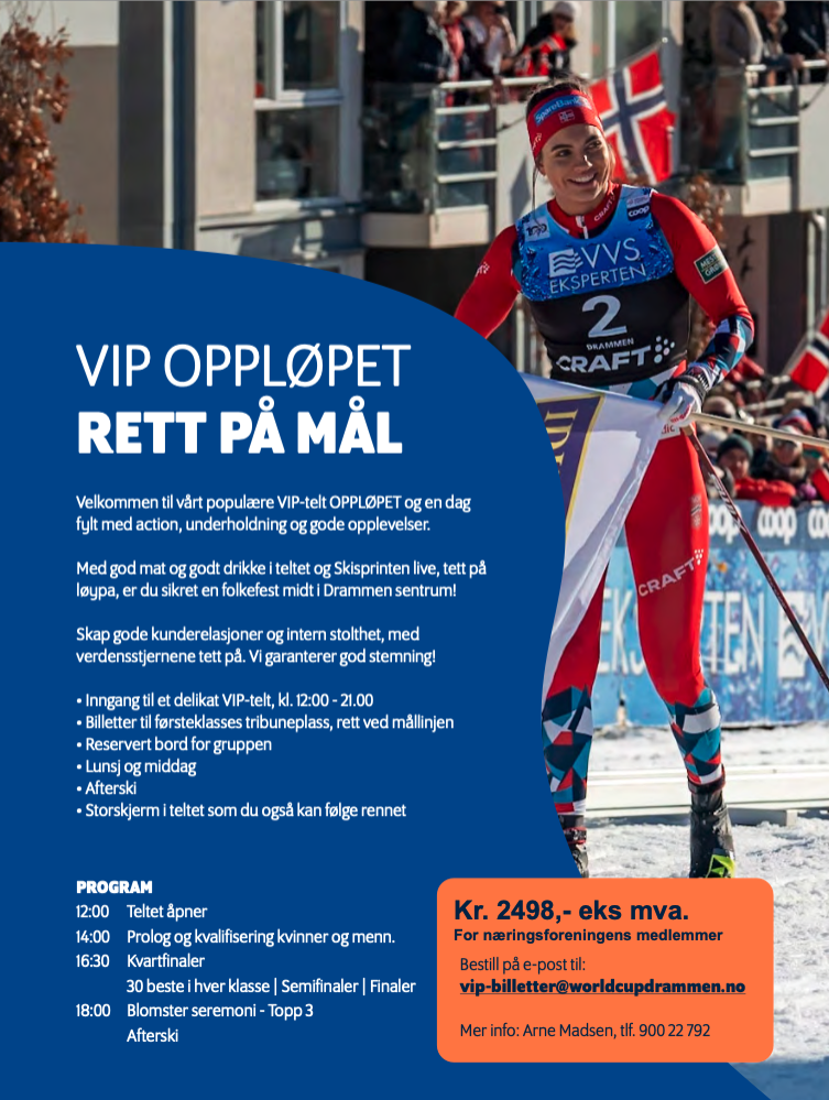VIP OPPLØPET RETT PÅ MÅL (Kr 2.498,- eks. mva.)